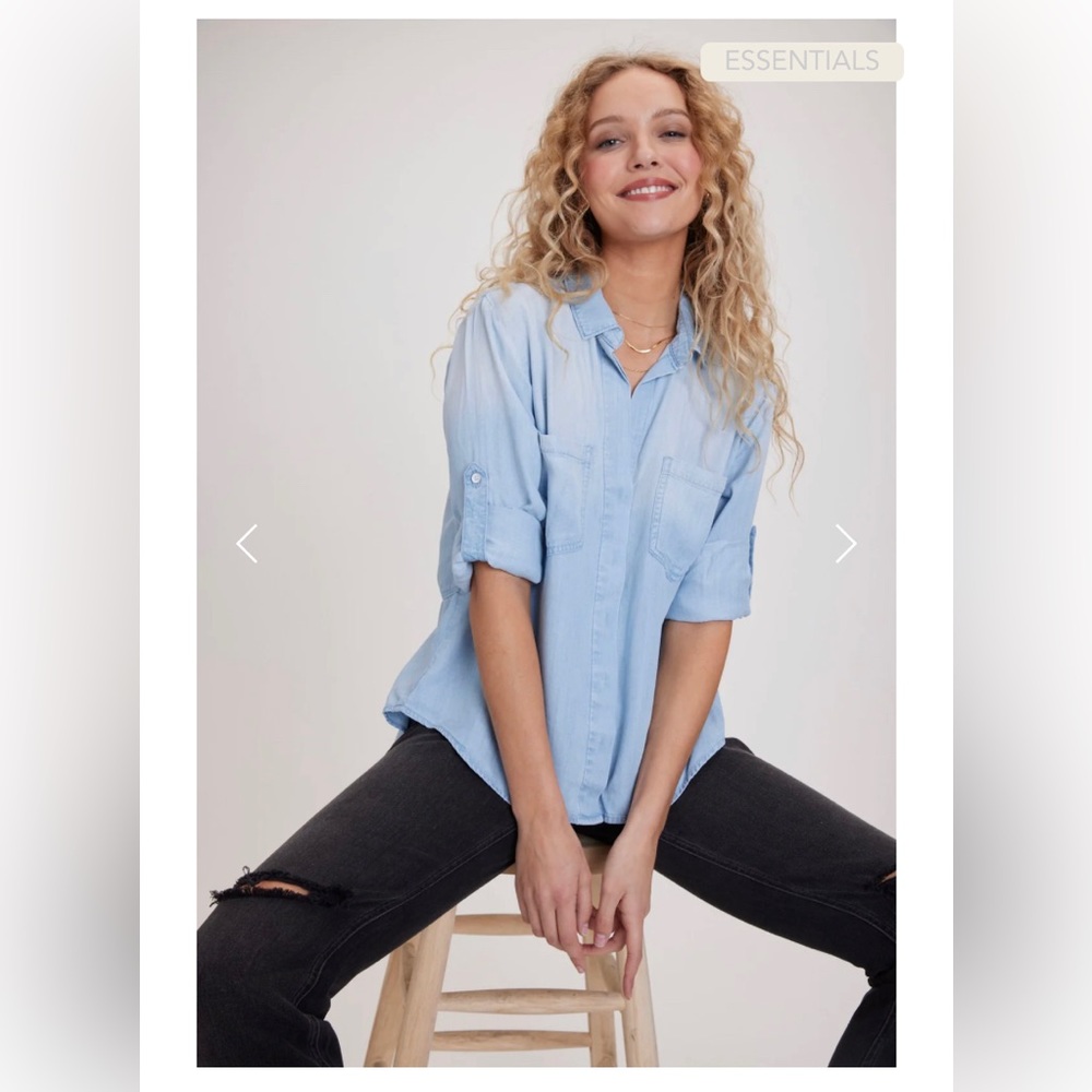 Bella Dahl Split Back Tencel Button Down